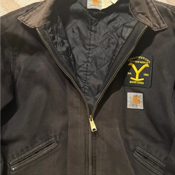Carhartt Kids Black Jean Jacket with Yellow Logo - Picture 3 of 10
